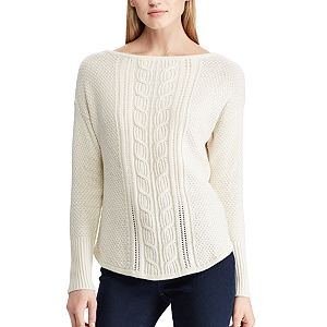 Women's Chaps Cable-Knit Boatneck Sweater