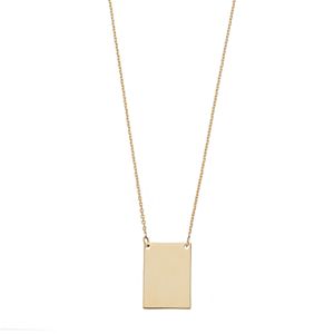14k Gold Rectangle Necklace