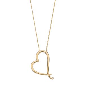 14k Gold Diamond Accent Heart Necklace