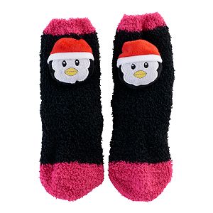Girls 7-16 Penguin Slipper Socks