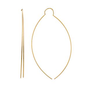 14k Gold Curved Threader Earrings