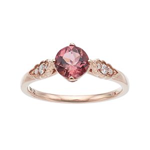 LC Lauren Conrad 10k Rose Gold Tourmaline & 1/10 Carat T.W. Diamond Ring