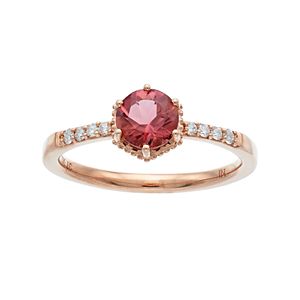 LC Lauren Conrad 10k Rose Gold Tourmaline & 1/10 Carat T.W. Diamond Ring