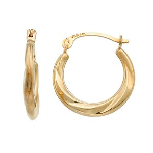Kids' 14k Gold Twist Hoop Earrings