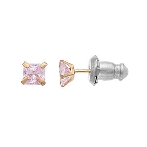 Kids' 14k Gold Cubic Zirconia Stud Earrings