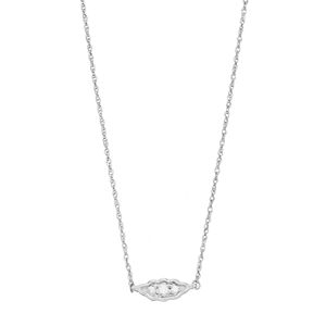 LC Lauren Conrad 10k White Gold Diamond Accent Leaf Necklace