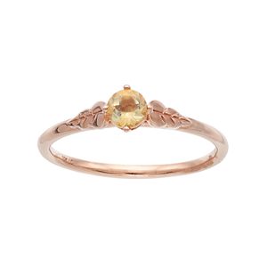 LC Lauren Conrad 10k Rose Gold Citrine Leaf Ring
