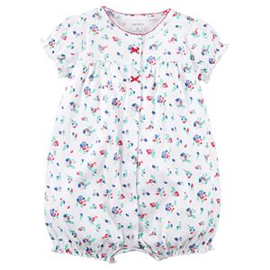 Baby Girl Carter's Tiny Flower Snap-Up Romper