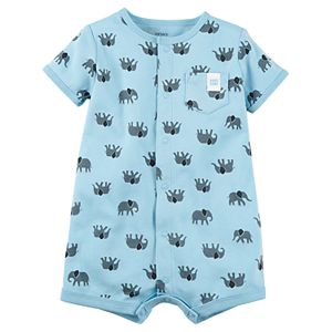 Baby Boy Carter's Elephant Print Snap-Up Romper