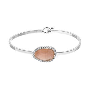 LC Lauren Conrad Peach Stone Halo Bangle Bracelet