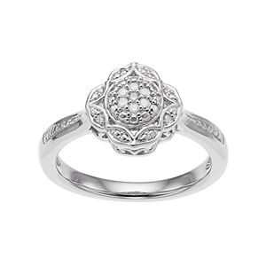 Simply Vera Vera Wang Sterling Silver Diamond Accent Flower Ring