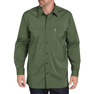 Men's Dickies Regular-Fit Zip-Pocket Moisture-Wicking Button-Down Work Shirt