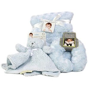 Blankets & Beyond Rosettes Nunu Blue Baby Gift Set