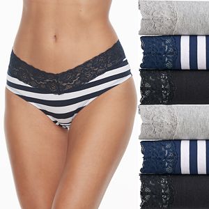 Juniors' Saint Eve 6-pack Lace Trim Hipster Panties 516403P6