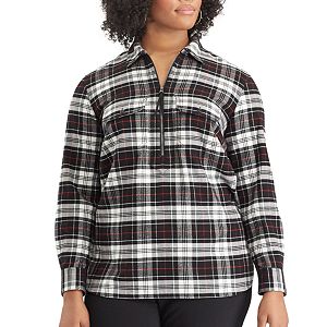 Plus Size Chaps Plaid Top