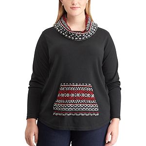 Plus Size Chaps Long Sleeve Knit Top