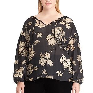 Plus Size Chaps Floral Blouse