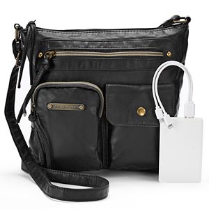 Stone & Co. Emily Double Pocket Utility Phone Charging Crossbody Bag