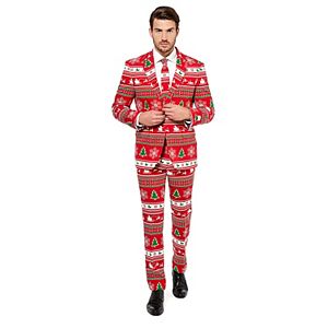 Men's OppoSuits Slim-Fit Winter Wonderland Novelty Suit & Tie Set