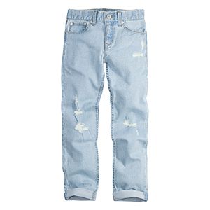 Girls 7-16 Levi's Destructed Rolled Cuff Light Wash Girlfriend Jeans