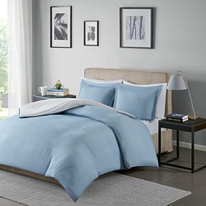 Madison Park Essentials Hayden Reversible Stripe Duvet Cover Set