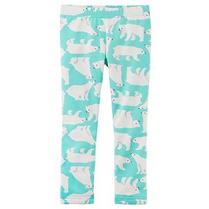 Girls 4-8 Carter's Animal Printed Fleece Leggings