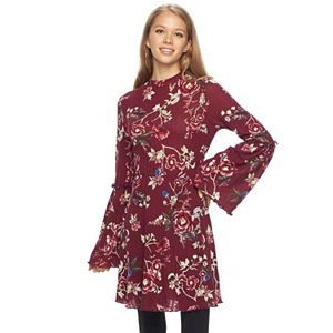 Junior's Love, Fire Mockneck Bell Sleeve Dress