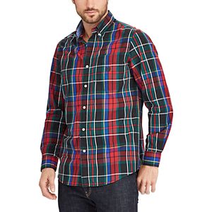 Big & Tall Chaps Checkered Button Down