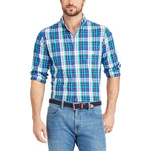 Big & Tall Chaps Classic-Fit Gingham Easy-Care Button-Down Shirt