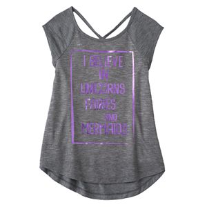 Girls Plus Size SO® Cutout V-back Tee