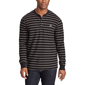 Big & Tall Chaps Classic-Fit Striped Waffle-Weave Henley
