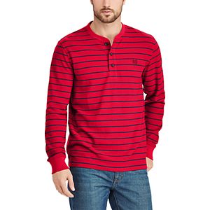 Big & Tall Chaps Classic-Fit Striped Waffle-Weave Henley