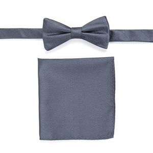Men's Croft & Barrow® Patterned Pre-Tied Bow Tie & Solid Pocket Square Set