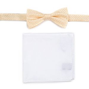 Men's Apt. 9® Geometric Pre-Tied Bow Tie & Solid Pocket Square Set