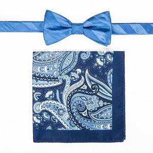 Men's Croft & Barrow® Patterned Pre-Tied Bow Tie & Pocket Square Set
