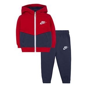 Baby Boy Nike Fleece Zip Hoodie & Jogger Pants Set