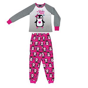 Girls 4-16 Jellifish 2-pc. Penguin Graphic Pajama Set