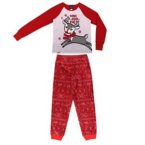 Girls 4-16 Jellifish 2-pc. Reindeer Graphic Pajama Set