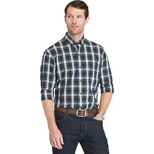 Big & Tall Men's IZOD Regular-Fit Tartan Plaid Button-Down Shirt