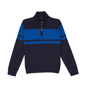Boys 8-20 Chaps Quarter-Zip Chest Stripe Sweater
