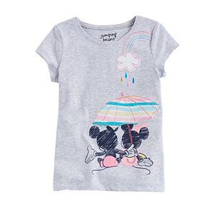 Disney's Mickey Mouse Girls 4-10 Mickey & Minnie Umbrella Graphic Tee by Jumping Beans®