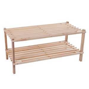 Portsmouth Home Wood 2-Tier Space Saver Shoe Rack