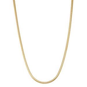 Men's 14k Gold Over Silver Snake Chain Necklace