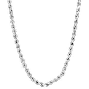 Men's Sterling Silver Rope Chain Necklace
