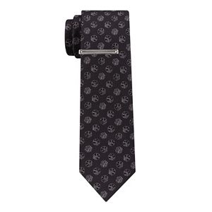 Men's Van Heusen Patterned Skinny Tie With Tie Bar