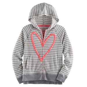 Girls Plus Size SO® Puff-Print Perfect Zip-Up Hoodie