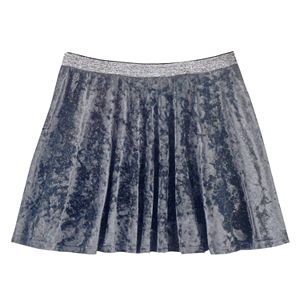 Girls Plus Size SO® Metallic Crushed Velvet Circle Skirt