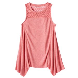 Girls Plus Size Mudd® Ribbed Sharkbite Hem Tank Top