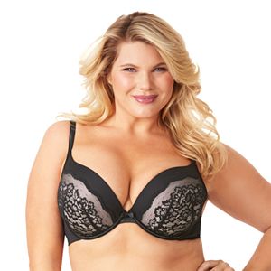 Olga Flirty Bra: Lace Full-Figure Deep Plunge Bra GF3711A