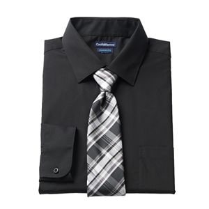 Men's Croft & Barrow® Classic-Fit Stretch-Collar Dress Shirt and Patterned Tie Boxed Set